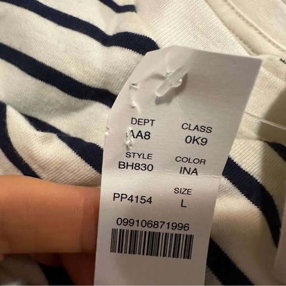 J crew ivory navy Cotton T-shirt in stripe - Picture 5 of 5